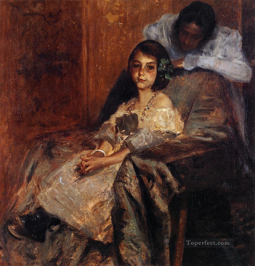 Dorothy and Her Sister William Merritt Chase Oil Paintings